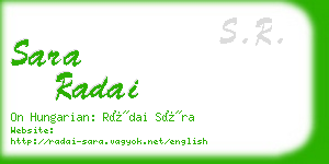 sara radai business card